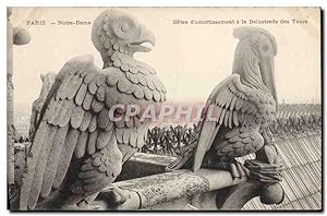 Carte Postale Ancienne Gargouille Paris Notre Dame Betes d'armortissement a la balustrade des tours