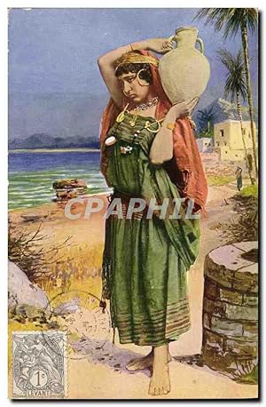 Carte Postale Ancienne Fantaisie Orientalisme Porteuse d'eau bedouine