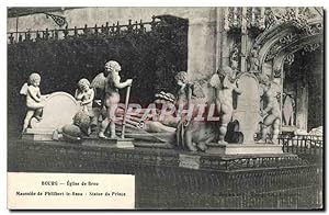 Carte Postale Ancienne Bourg Eglise de Brou Mausolee de Philibert le Beau Statue du Prince