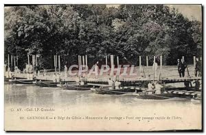 Image du vendeur pour Carte Postale Ancienne Militaria Grenoble 4me regiment du Genie Manoeuvre de pontage Pont sur passage repide de l'Isere mis en vente par CPAPHIL