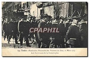 Carte Postale Ancienne Toulon Funerailles nationales des victimes du Iena Les survivants de la ca...