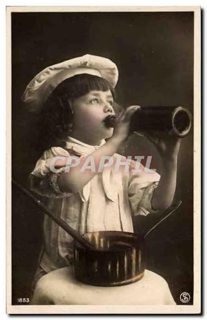 Carte Postale Ancienne Cuisine Enfant