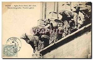 Carte Postale Ancienne Gargouille Dijon Eglise Notre Dame Fausses gargouilles Premiere galerie