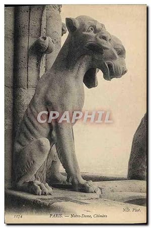 Carte Postale Ancienne Gargouille Paris Notre Dame Chimere