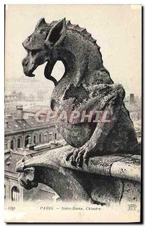 Carte Postale Ancienne Gargouille Paris Notre Dame Chimere