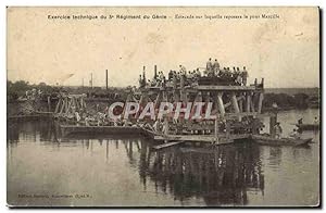 Image du vendeur pour Carte Postale Ancienne Militaria Exercice Technique du 5eme regiment du Genie Estacade sur laquelle reposera le pont Marcille mis en vente par CPAPHIL