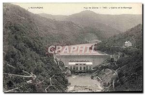 Carte Postale Ancienne Electricite Puy de Dome l'usine et le barrage