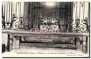 Carte Postale Ancienne Pontigny Abbaye Tombeau de Hugues de Macon