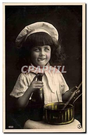 Carte Postale Ancienne Cuisine Enfant