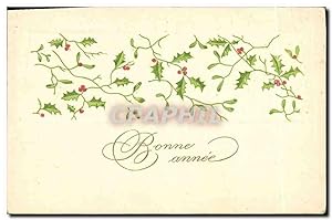 Carte Postale Ancienne Fantaisie Fleurs Bonne année