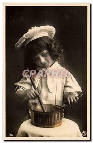 Carte Postale Ancienne Cuisine Enfant