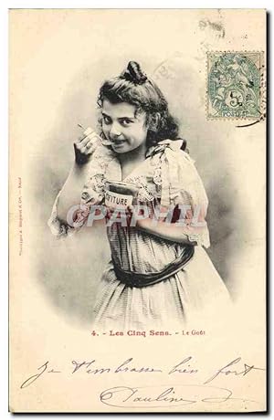 Bild des Verkufers fr Carte Postale Ancienne Fantaisie Enfant Les cinq sens Le gout Confiture zum Verkauf von CPAPHIL
