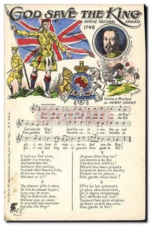 Image du vendeur pour Carte Postale Ancienne God Save the king Hymne national anglais 1740 mis en vente par CPAPHIL