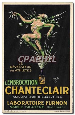 Carte Postale Ancienne Fantaisie Illustrateur Mich L'embrocation Chanteclair Laboratoire Furnon S...