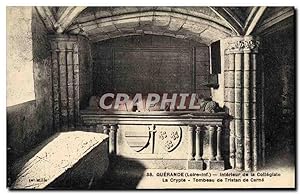 Carte Postale Ancienne Guerande Intérieur de la collegiale La crypte Tombeau de Tristan de Carne
