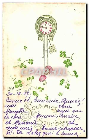 Image du vendeur pour Carte Postale Ancienne Fantaisie Fleurs Champignons Fer a cheval mis en vente par CPAPHIL