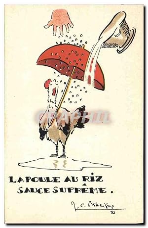 Carte Postale Ancienne Cuisine La poule au riz Sauce supreme