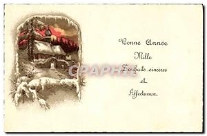 Carte Postale Ancienne Fantaisie Bonne année