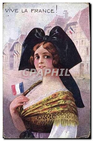 Bild des Verkufers fr Carte Postale Ancienne Folklore Alsace Vive la France ! zum Verkauf von CPAPHIL
