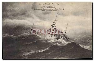 Carte Postale Ancienne Bateau Massena Cuirasse français de 1er rang