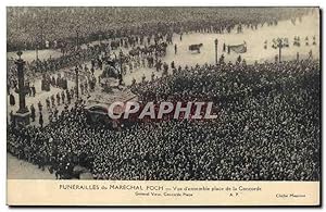Carte Postale Ancienne Funerailles du Marechal Foch vue d'ensemble Place de la Concorde