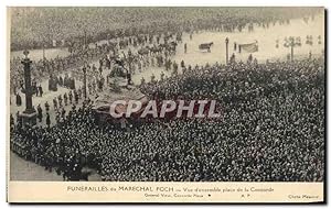 Carte Postale Ancienne Funerailles du Marechal Foch vue d'ensemble place de la Concorde