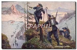 Carte Postale Ancienne Militaria Chasseurs Alpins