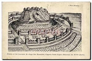 Carte Postale Ancienne Pro Alesia Alesia et les travaux de siege des Romains d'apres Juste Lipse