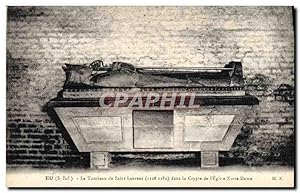 Carte Postale Ancienne Eu Le tombeau de Saint Laurent dans la crypte de l'église Notre Dame