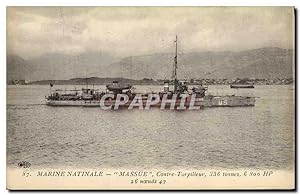 Carte Postale Ancienne Bateau Massue Contre torpilleur