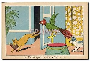 Seller image for Image Benjamin Rabier Le perroquet Au voleur ! Chat Chien for sale by CPAPHIL