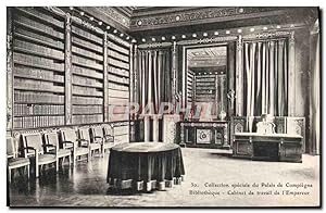 Carte Postale Ancienne Bibliotheque Palais de Compiegne Cabinet de travail de l'empereur Napoleon...