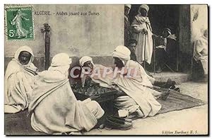 Carte Postale Ancienne Algerie Arabes jouant aux Dames