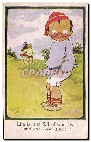 Carte Postale Ancienne Fantaisie Illustrateur Enfant
