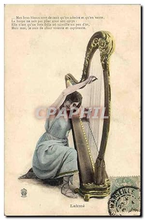 Seller image for Carte Postale Ancienne Femme Harpe Lakme for sale by CPAPHIL