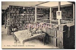 Carte Postale Ancienne Paris Prieure benedictin Bibliotheque