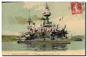 Carte Postale Ancienne Bateau Le Massena Cuirasse d'escadre