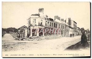 Carte Postale Ancienne Billard Creil La rue Gambetta Militaria