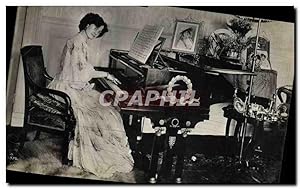 Carte Postale Ancienne Femme au piano