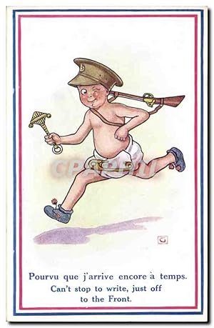 Carte Postale Ancienne Fantaisie Illustrateur Enfant Militaria