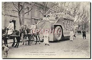 Carte Postale Ancienne Aix en Provence Carnaval Les joyeux dominos sur lotos mobîles en panne