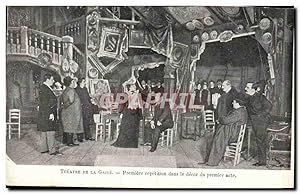 Carte Postale Ancienne Théâtre de la Gaite Premiere repetition dans le décor du premier acte