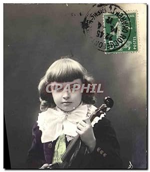 Carte Postale Ancienne Enfant Violon