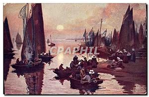 Seller image for Carte Postale Ancienne Fantaisie Illustrateur Bateaux de peche for sale by CPAPHIL