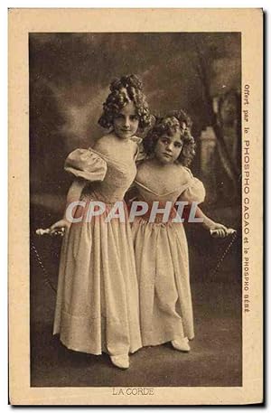 Carte Postale Ancienne Enfants La corde