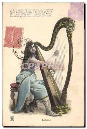 Seller image for Carte Postale Ancienne Femme Harpe Lakme for sale by CPAPHIL