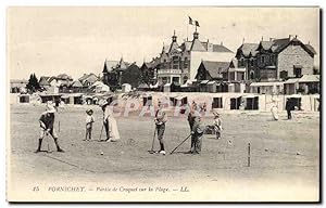 Carte Postale Ancienne Pornichet Partie de croquet sur la plage