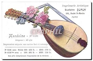 Carte Postale Ancienne Mandoline Gustave Dupuy Faubourg St Martin Paris
