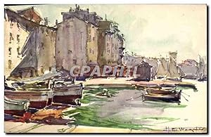 Carte Postale Ancienne Fantaisie Illustrateur Saint Tropez