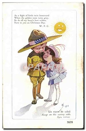 Carte Postale Ancienne Fantaisie Illustrateur Right Enfants Militaria